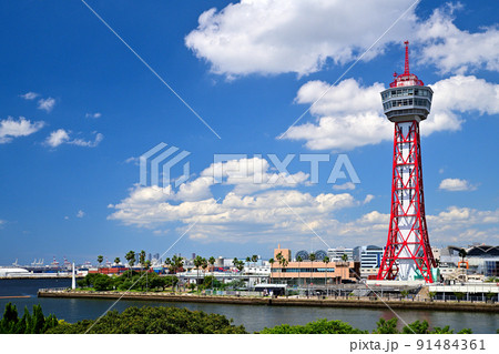 福岡市の風景　博多ポートタワー 91484361