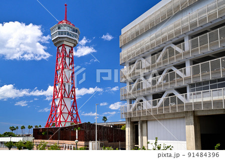 福岡市の風景　博多ポートタワー 91484396