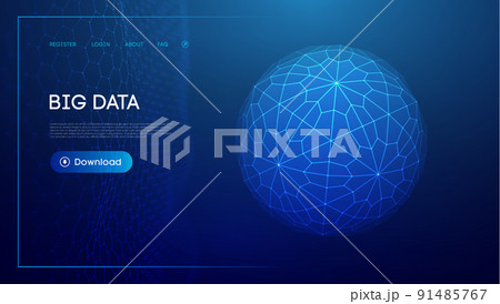 Technology sphere digital background. Cloud technology vector illustration. Sphere shield vector illustration. 91485767