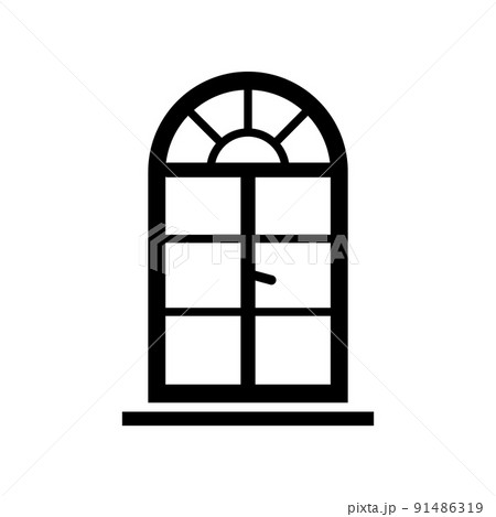 Windows icon, glyph style. round window frames Windows icon, glyph style. round window frames 91486319