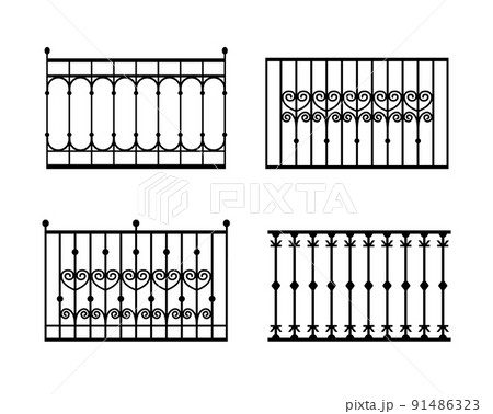 Big Set of balcony railing and fence fencing from stainless steel, iron. Big Set of balcony railing and fence fencing from stainless steel, iron. 91486323