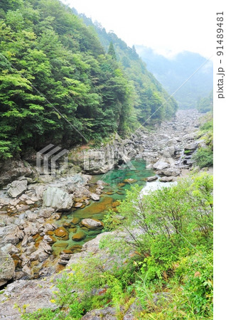 【大川村　吉野川　日本一人口が少ない村　奥吉野渓谷】 91489481