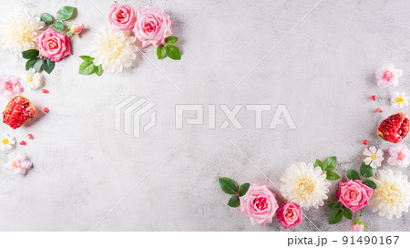 Rosh hashanah (jewish New Year holiday), Concept of traditional or religion symbols on stone background. 91490167