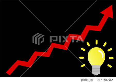 電気代が値上がりしているイメージ。 電気代が値上がりしているイメージ。 91490782