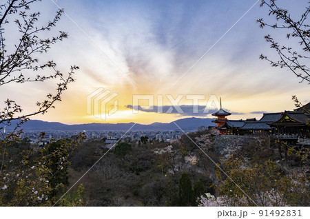 京都　清水寺夕景 91492831