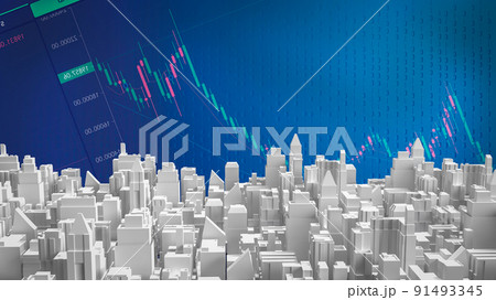 The white building and chart business image 3d rendering 91493345