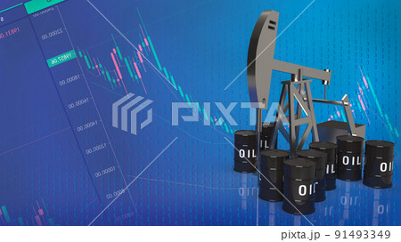 The drilling rig oil station and tank for petroleum or energy concept 3d rendering 91493349