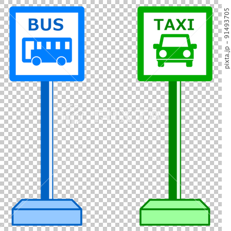 公共交通機関の乗場を案内するスタンド式の案内看板 91493705