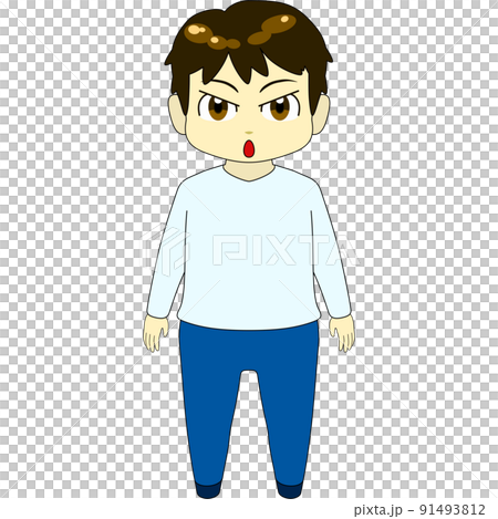 Chibi character illustration (male, front) Chibi character illustration (male, front) 91493812