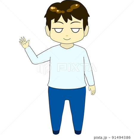 ちびキャラのイラスト（男・正面） 91494386