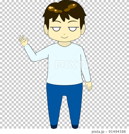 ちびキャラのイラスト（男・正面） 91494386