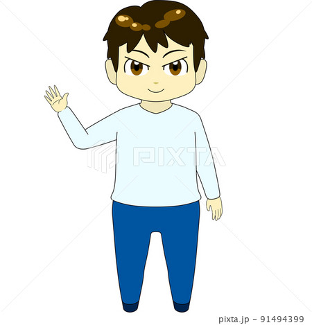 ちびキャラのイラスト（男・正面） 91494399