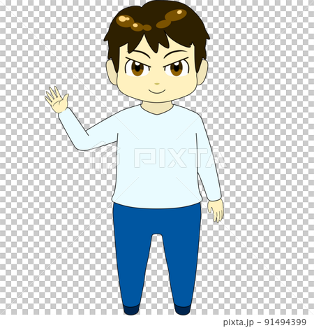 ちびキャラのイラスト（男・正面） 91494399