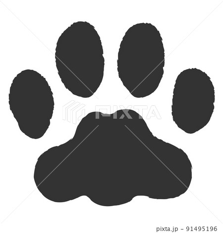 手描き風-猫の肉球(黒) 手描き風-猫の肉球(黒) 91495196