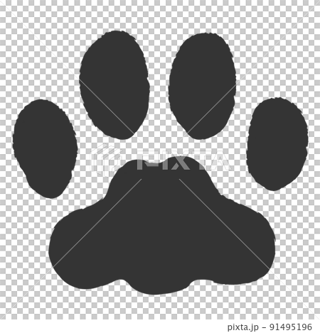 手描き風-猫の肉球(黒) 手描き風-猫の肉球(黒) 91495196