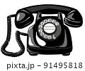 【レトロ】昔の黒電話 91495818