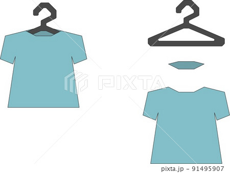 シャツとハンガーのイラスト シャツとハンガーのイラスト 91495907