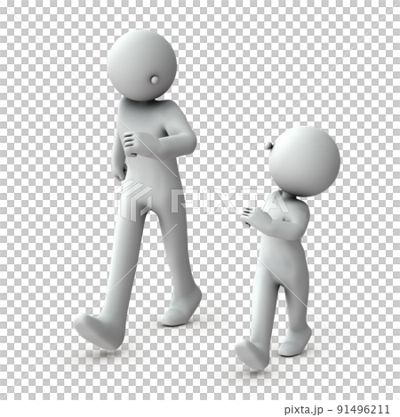 A fun conversation while walking between my father and son. Important communication. A fun conversation while walking between my father and son. Important communication. 91496211