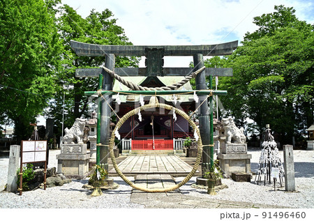 埼玉県本庄市児玉町の東石清水八幡(ひがしいわしみず)神社の青銅製鳥居 埼玉県本庄市児玉町の東石清水八幡(ひがしいわしみず)神社の青銅製鳥居 91496460