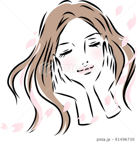 エステ　美容　美肌を喜ぶ女性 91496730