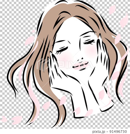 エステ　美容　美肌を喜ぶ女性 91496730