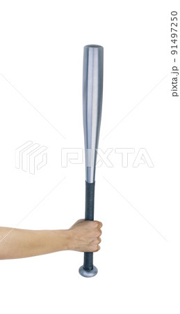 hands with the bat isolated on a white background 91497250