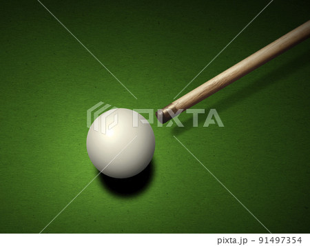 snooker game - player aiming the cue ball 91497354