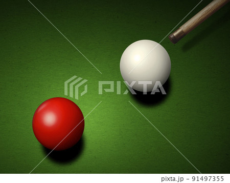 snooker game - player aiming the cue ball snooker game - player aiming the cue ball 91497355