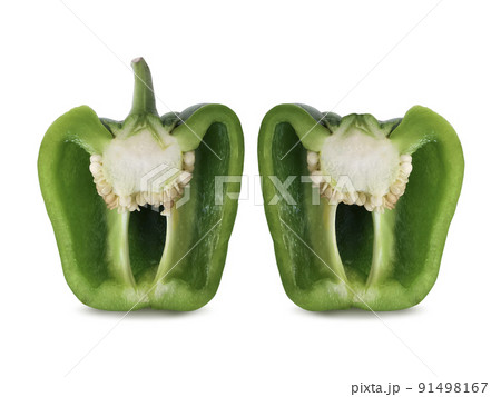 Green bell pepper isolated on white background Green bell pepper isolated on white background 91498167