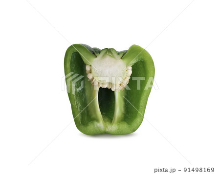 Green bell pepper isolated on white background Green bell pepper isolated on white background 91498169