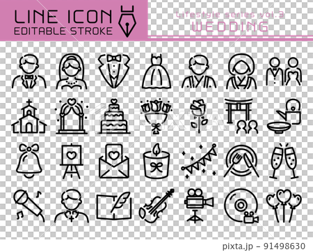 Line icon lifestyle series vol.3 wedding Line icon lifestyle series vol.3 wedding 91498630