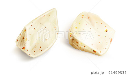 Fresh cheese triangle blocks with spices 91499335