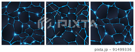 Cracked ground glow surface seamless game texture 91499336