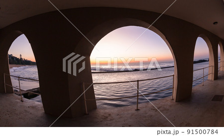Beach Tidal Swimming Pool Ocean Sunrise Beach Tidal Swimming Pool Ocean Sunrise 91500784