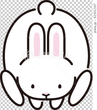 兔子朝前蜷縮著（白色） 91501107