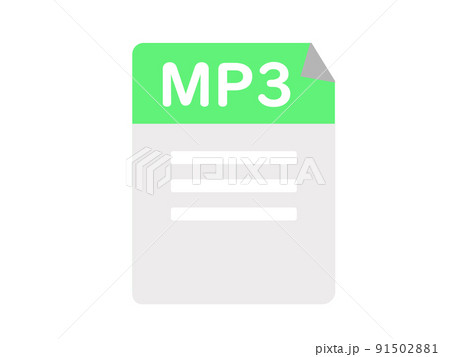 mp3 音楽 ミュージック 音源 アイコン ウェブ イラスト	 91502881