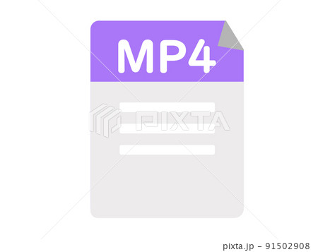 mp4 動画 ビデオ アイコン ウェブ 背景透過 イラスト	 91502908