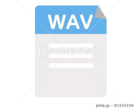 wav 音楽 ミュージック 音源 アイコン ウェブ 背景透過 イラスト	 91503336