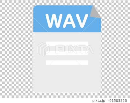 wav 音楽 ミュージック 音源 アイコン ウェブ 背景透過 イラスト	 91503336