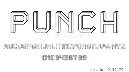 Set of alphabets font letters and numbers 91504704