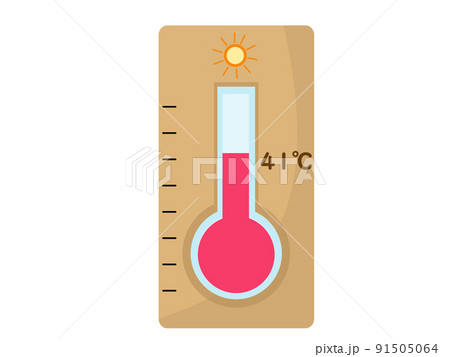 41度 41℃ 温度計 気温 記録 暑い 猛暑 夏 アイコン イラスト	 91505064