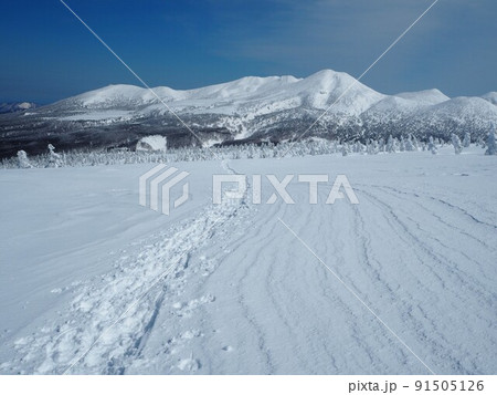 冬山登山の足跡 91505126