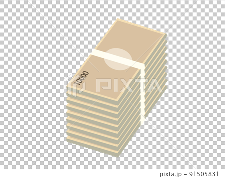Japanese bills Stacked obi Rich background transparent illustration 91505831
