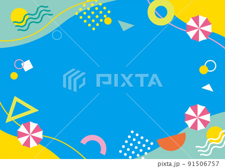 夏　リゾート　イラスト背景 91506757