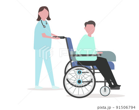 車椅子を押す白衣を着た医者 患者 治療 病院 背景透過 イラスト 車椅子を押す白衣を着た医者 患者 治療 病院 背景透過 イラスト 91506794