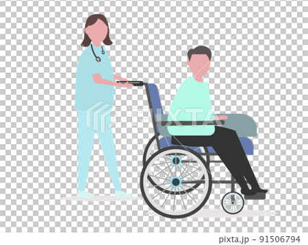 車椅子を押す白衣を着た医者 患者 治療 病院 背景透過 イラスト 車椅子を押す白衣を着た医者 患者 治療 病院 背景透過 イラスト 91506794