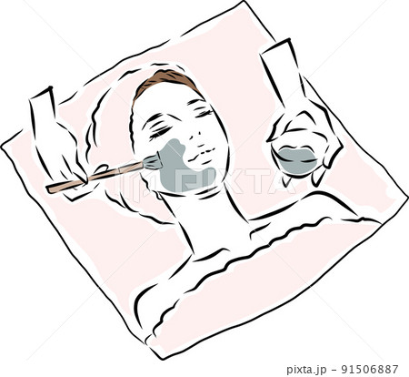 エステサロン　泥パックをする女性 91506887