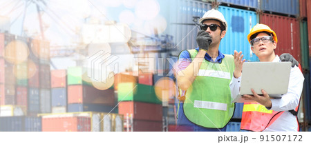 Logistics and transportation of world Container Cargo ship logistic import export and transport industry background Logistics and transportation of world Container Cargo ship logistic import export and transport industry background 91507172