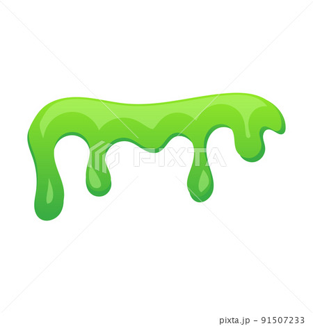 Vector slime blob liquid drop illustration and green paint drip background. Isolated slimy design and dripping splash messy. Toxic stain halloween and shiny goo. Dribble splatter and ooze zombie 91507233