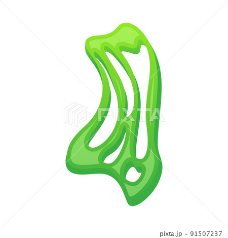 Vector slime blob liquid drop illustration and green paint drip background. Isolated slimy design and dripping splash messy. Toxic stain halloween and shiny goo. Dribble splatter and ooze zombie 91507237